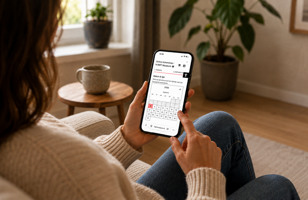 hart museum webshop op smartphone